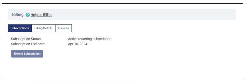 Recurring active subscription