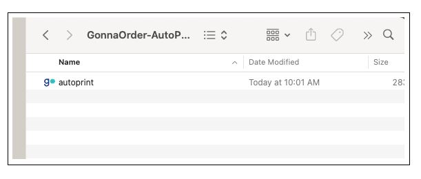 Open containing folder to copy the autoprint app