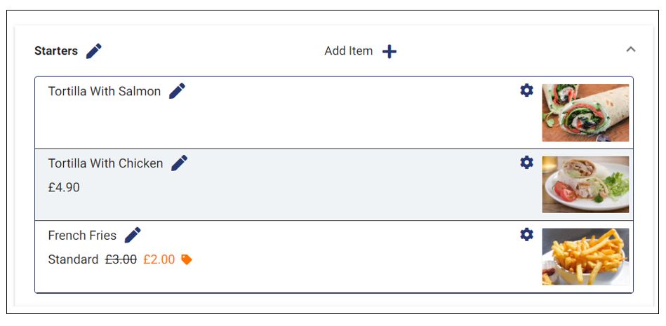 An out of stock item greyed out on the admin UI