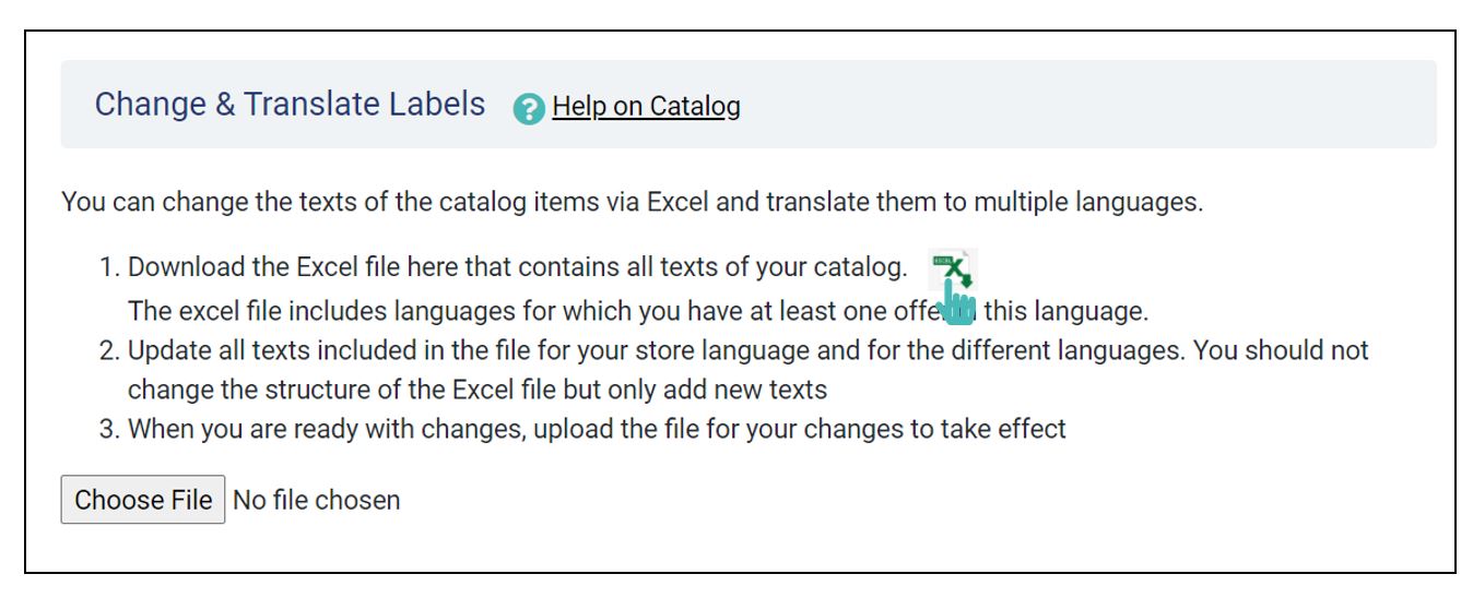 Downloading store catalog and uploading it after translations