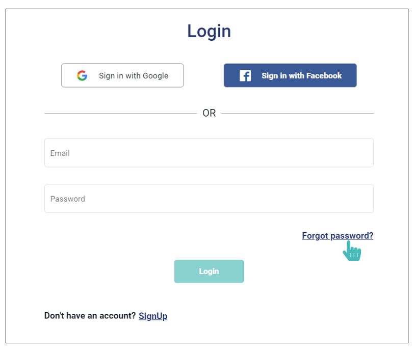 Initiating password reset process