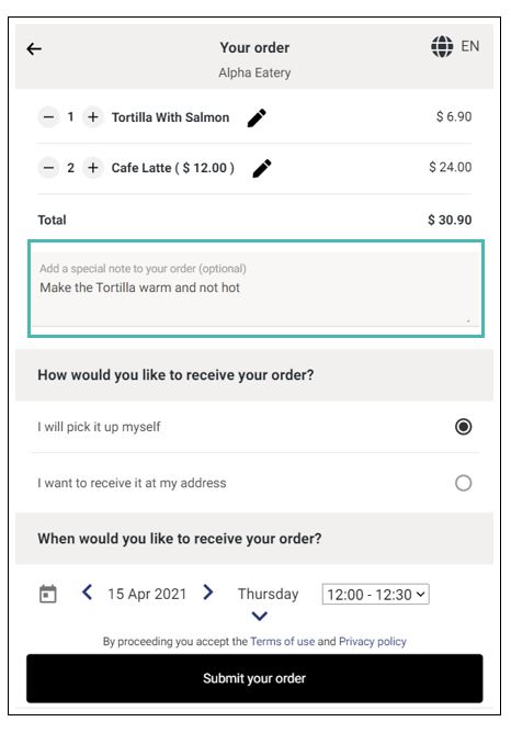 Order comments