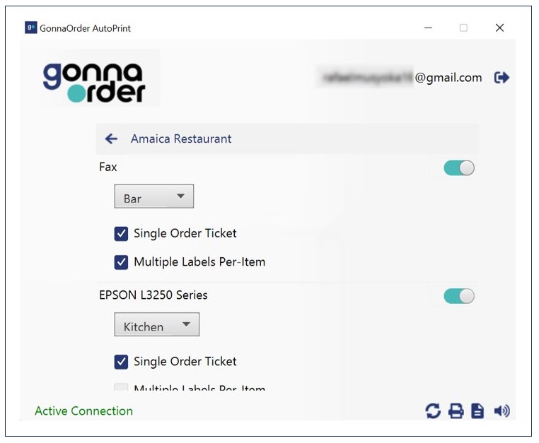 Automatically print Orders From Different Stations with Different Printers