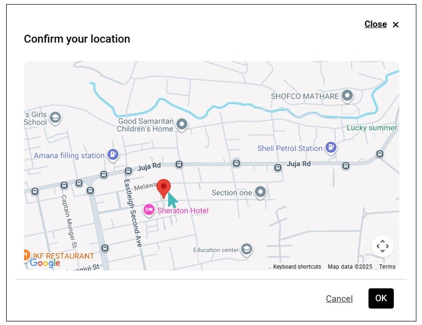 Sample Location on Map