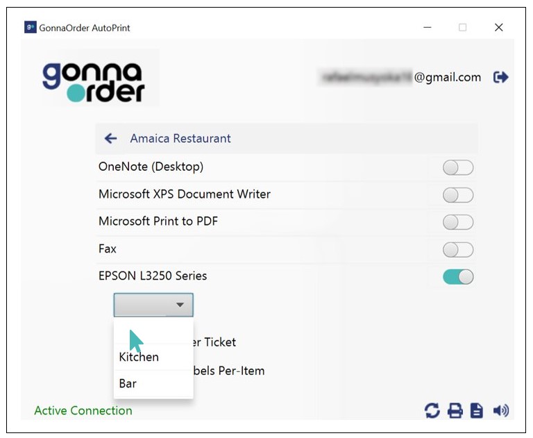 Set a Printer to Print All Orders Regardless of the Station