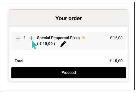 Inactive Plus Sign on a Reservable Item in the Basket