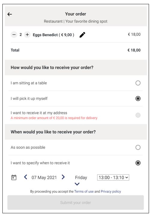 Order minimum amount not reached