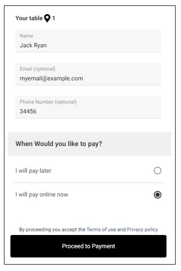Optional payments: choose to pay online