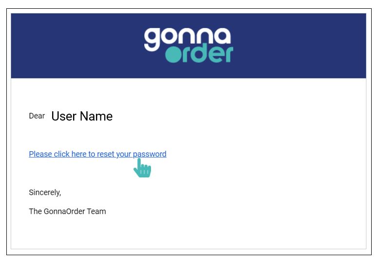 Password reset confirmation email