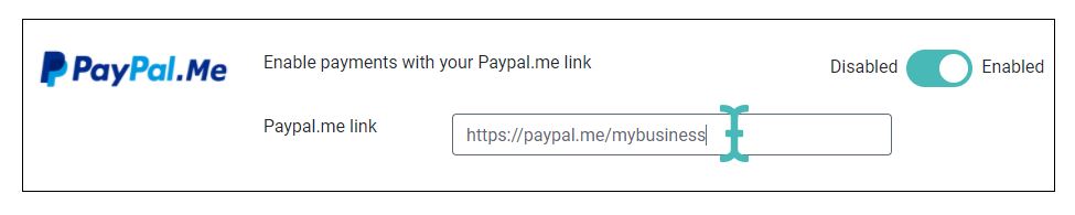Paypal.me setting