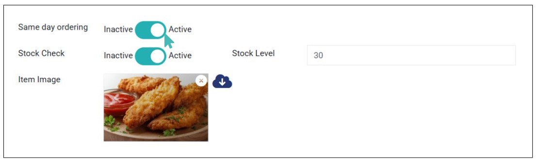 Same day ordering setting for offers