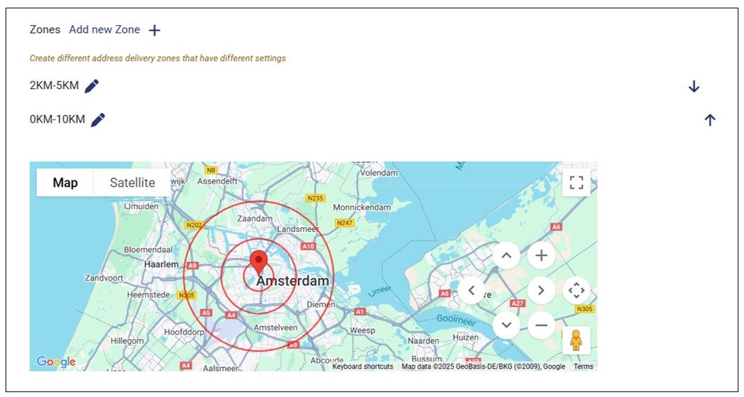 Sample Overlapping Radius Delivery Zones