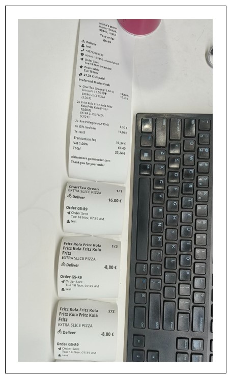 Sample Single Order Ticket + Multiple Labels Per-Item Receipt