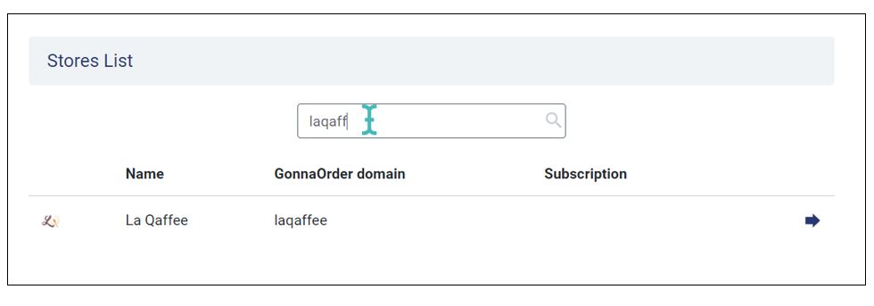 Searching the store list