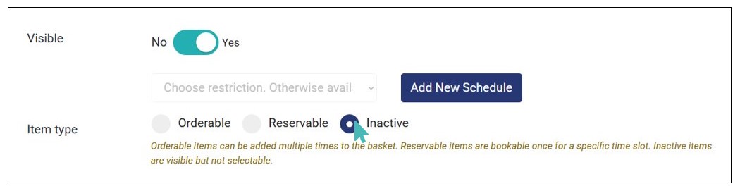 Setting an Item as Inactive