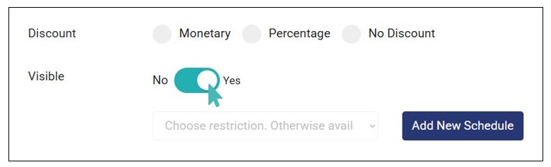 Make an offer visible and orderable