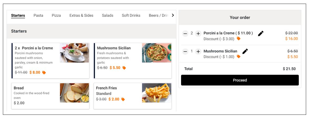 panier tel qu'il apparaît à un utilisateur de bureau