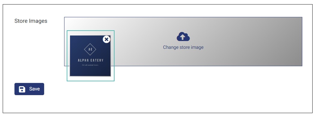 Store header displaying a logo