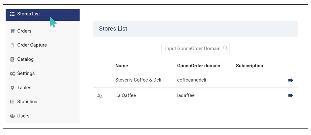 GonnaOrder - Stores List