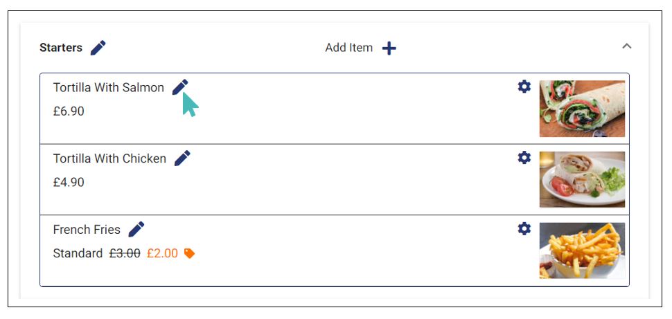 Editing a store item to mark visible or not