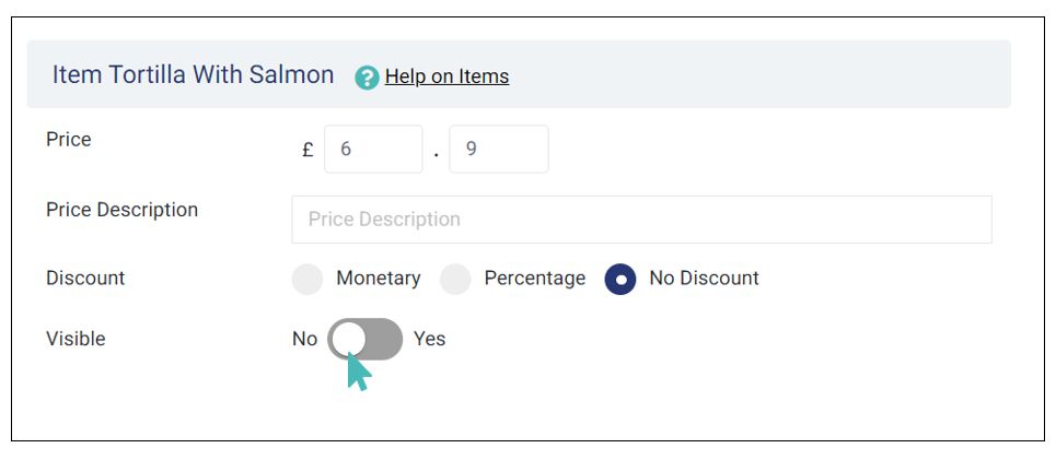 Marking an item as Not visible