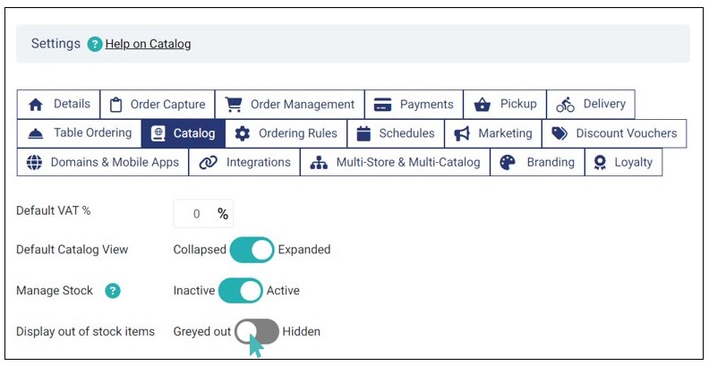 Setting Grey Out Option