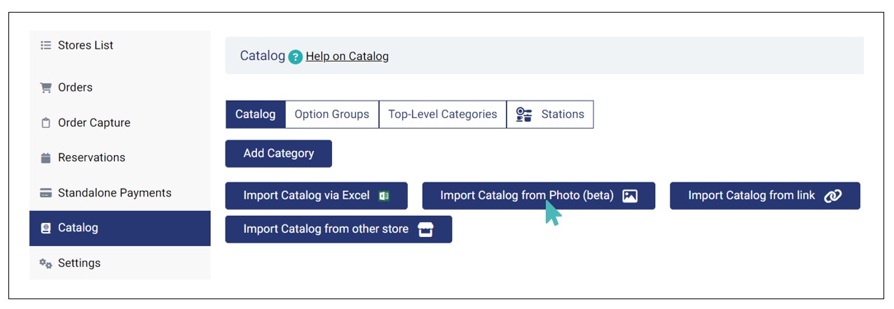 Importing a catalog from photo