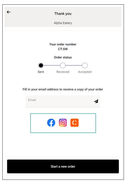 Your social media links appear on the thank you page