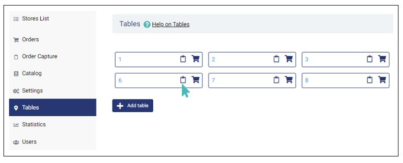 Open order capture for a particular table
