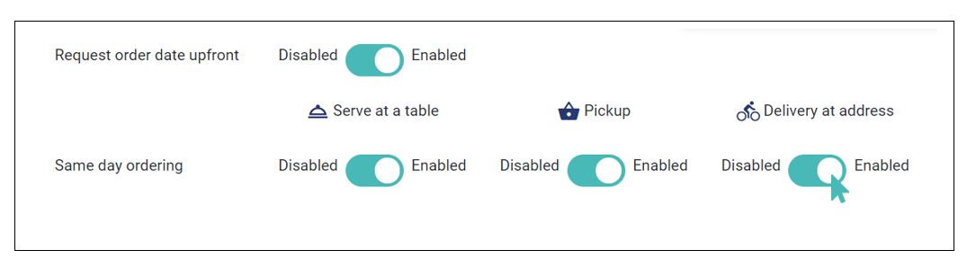 Same day ordering enabled