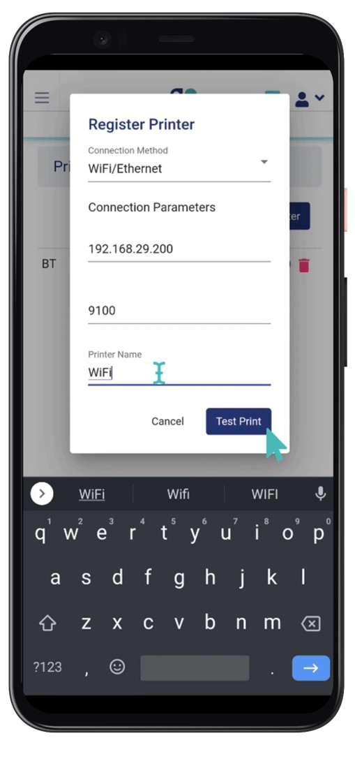 Connecting a WiFi printer