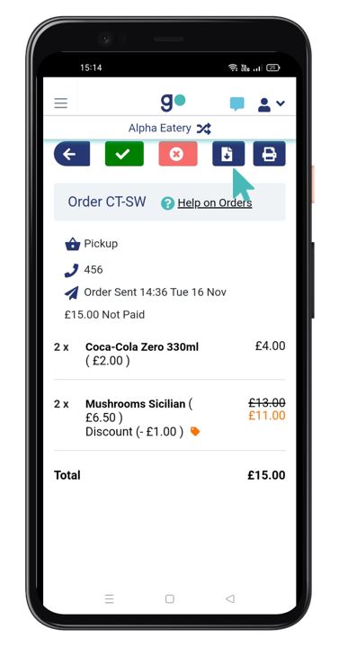 Downloading an order