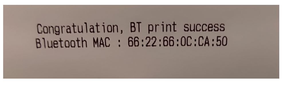 Printer connection successful