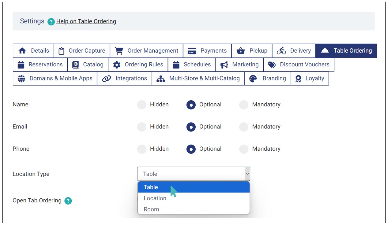 Define default location type