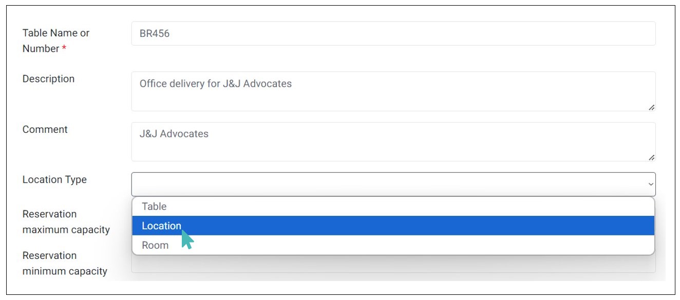 Select the location type