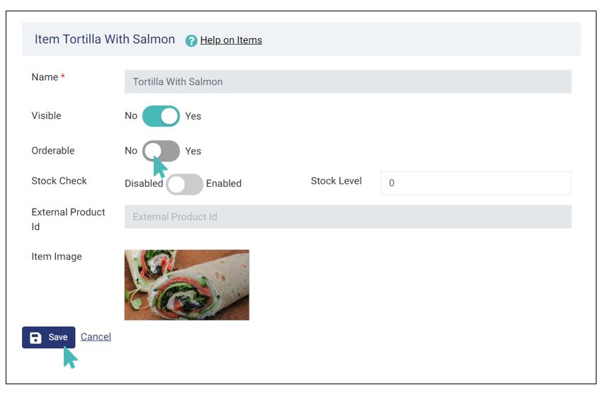 Disable ordering