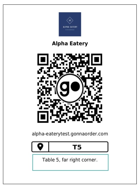 Location description appears on the QR code pdf