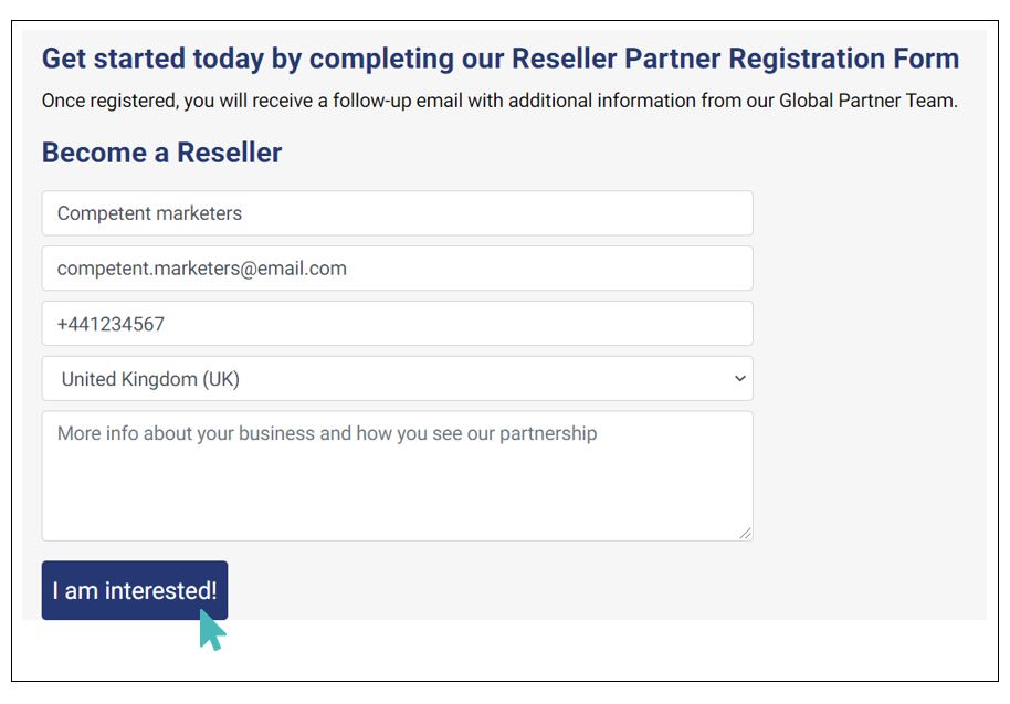 partner registration form