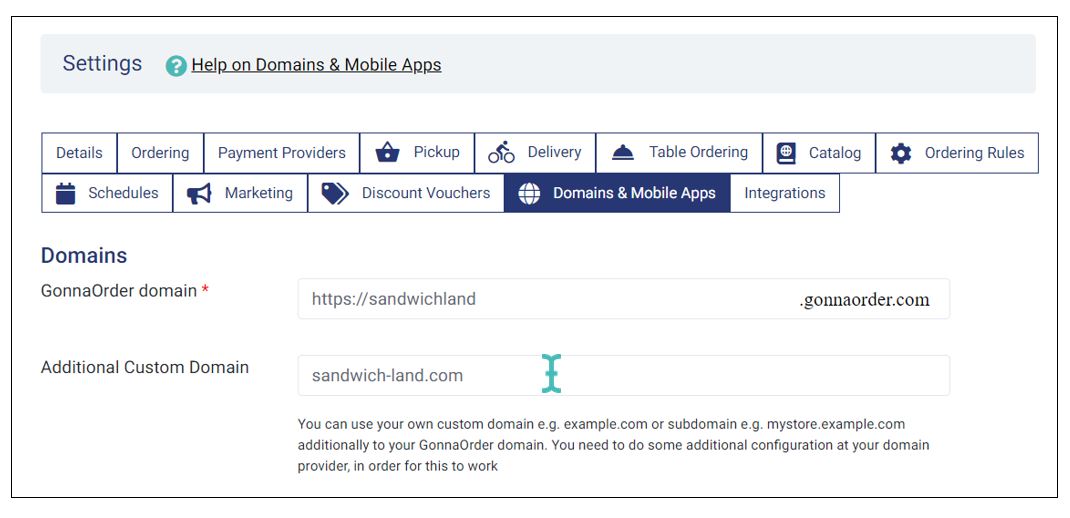 Linking your GonnaOrder store to a custom domain