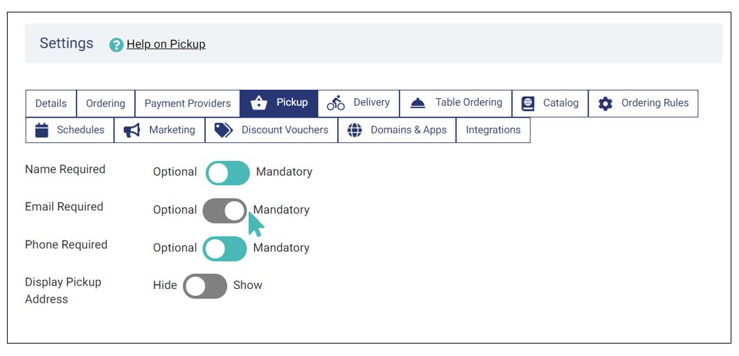 Defining mandatory fields