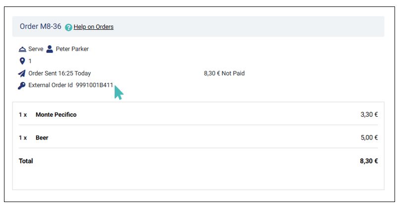 Copy external order ID to cross-check on HubRise
