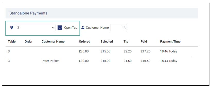 View Customer Payments