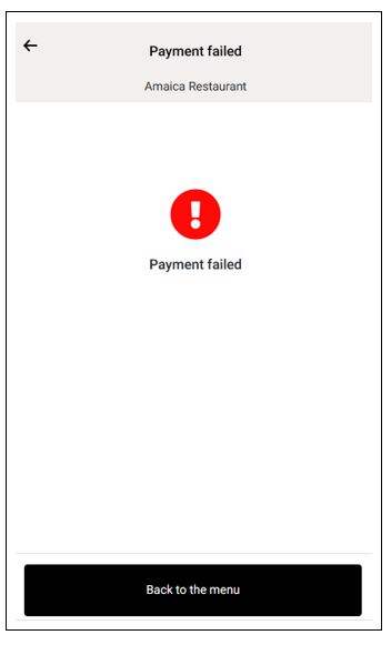 Failed payment error message