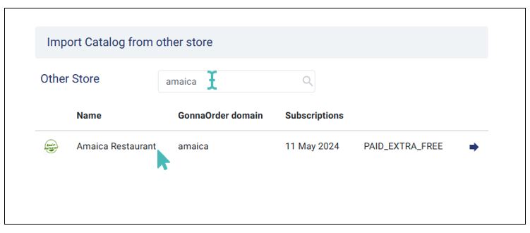 Search and select the source store