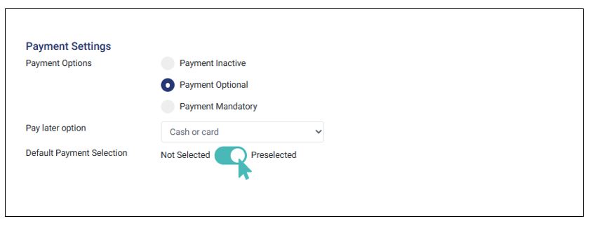 Set your store to select online payment option instead of the pay later option