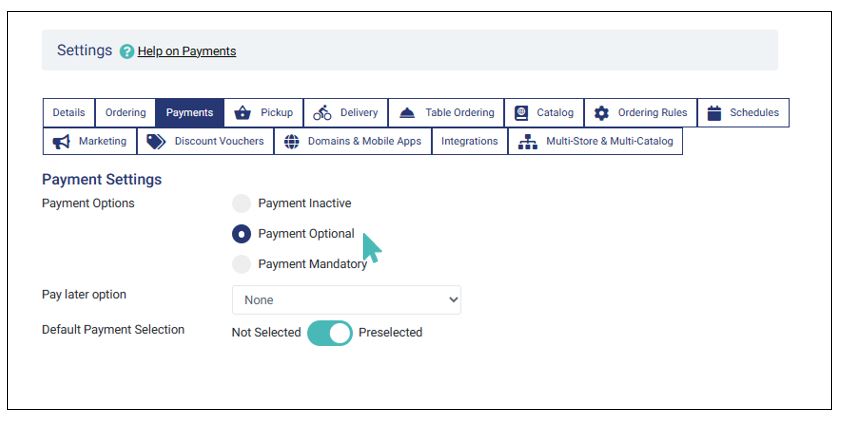 Make payments optional