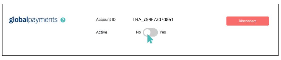 Globalpayments integration status set to inactive.