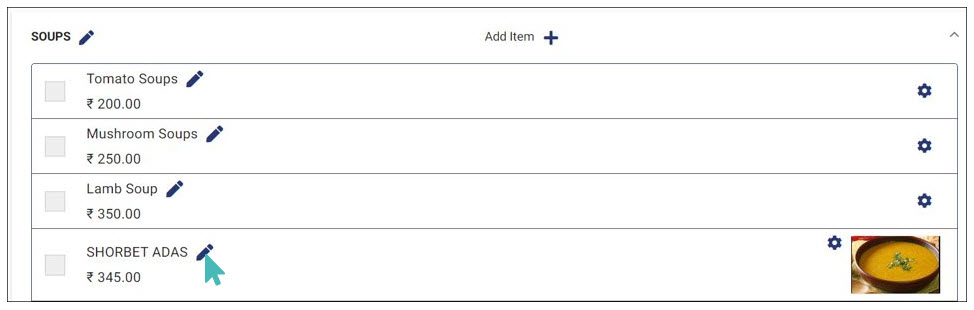 Select an item to remove its image
