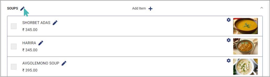 Editing a category