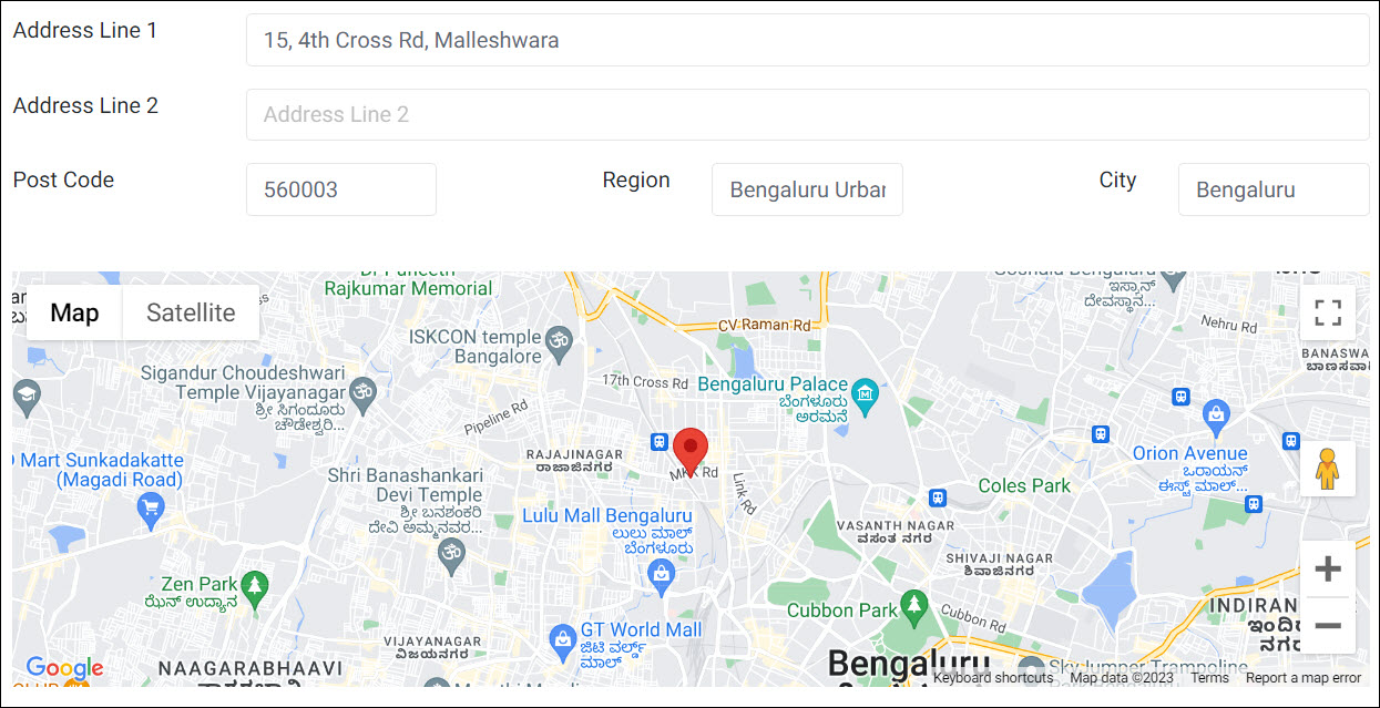 Adding a street address to a room or location.